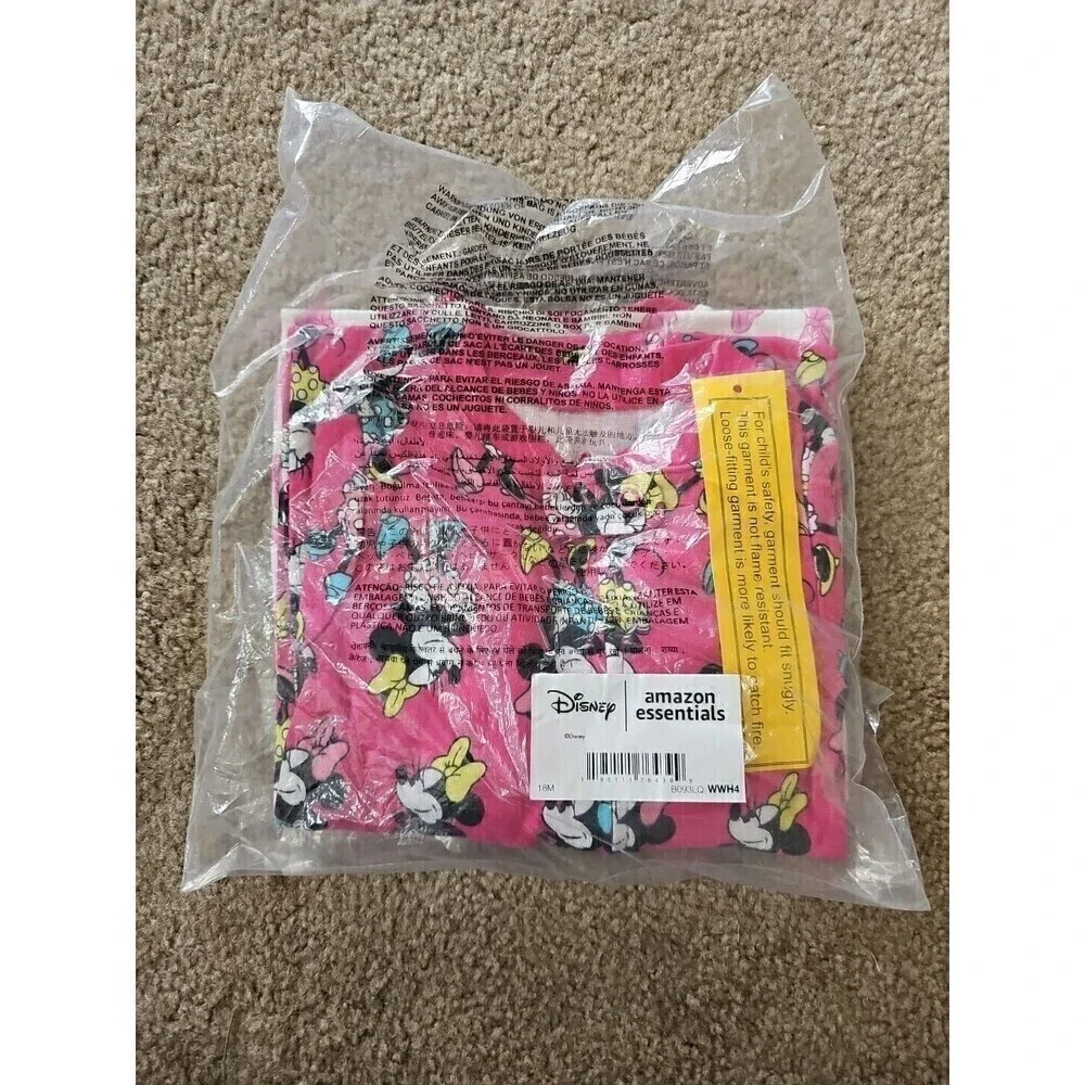 Disney Minnie Mouse Snug Fit Cotton Footed Pajamas Pink 18M